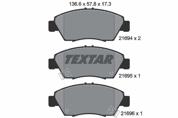 Sada brzdových platničiek kotúčovej brzdy TEXTAR (2169401)
