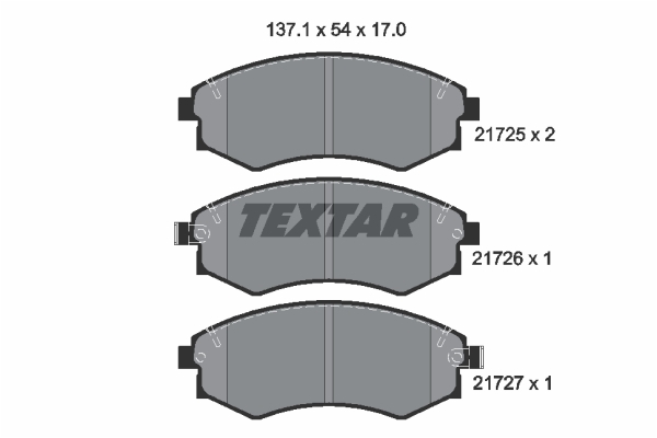 Sada brzdových platničiek kotúčovej brzdy TEXTAR (2172501)