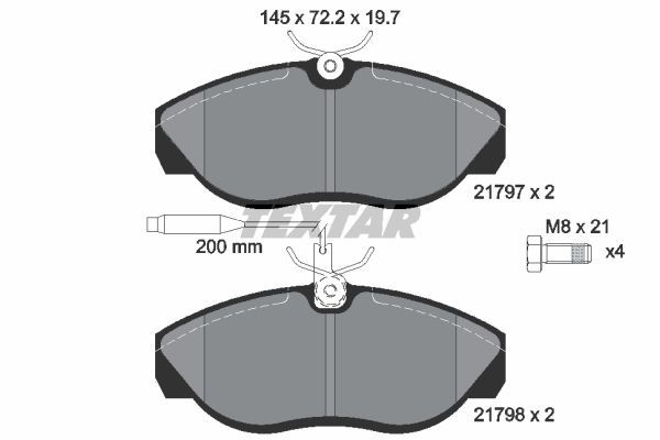 Sada brzdových platničiek kotúčovej brzdy TEXTAR (2179701)