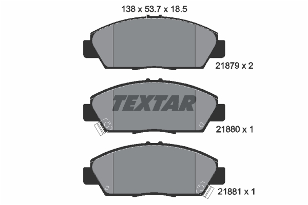 Sada brzdových platničiek kotúčovej brzdy TEXTAR (2187901)
