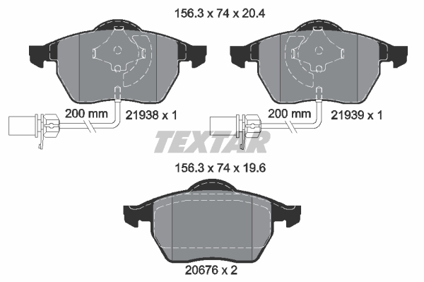 Sada brzdových platničiek kotúčovej brzdy TEXTAR (2193801)