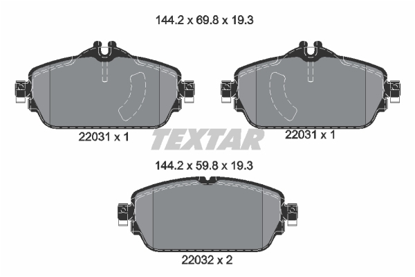 Sada brzdových platničiek kotúčovej brzdy TEXTAR (2203101)