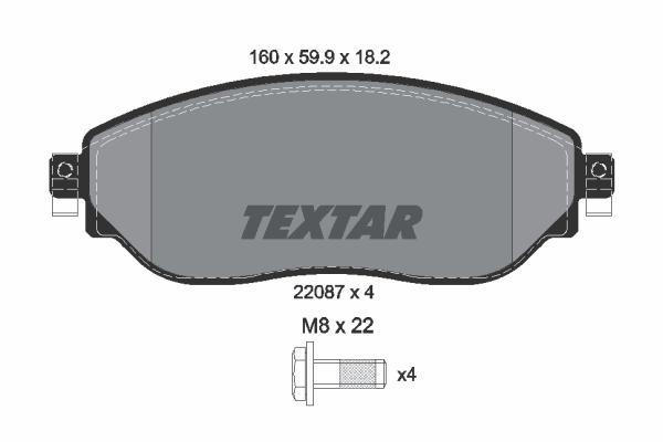 Sada brzdových platničiek kotúčovej brzdy TEXTAR (2208701)