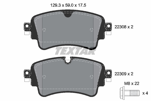 Sada brzdových platničiek kotúčovej brzdy TEXTAR (2230801)