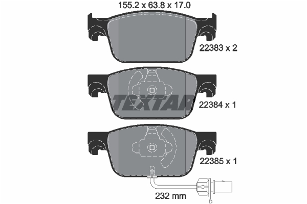 Sada brzdových platničiek kotúčovej brzdy TEXTAR (2238301)