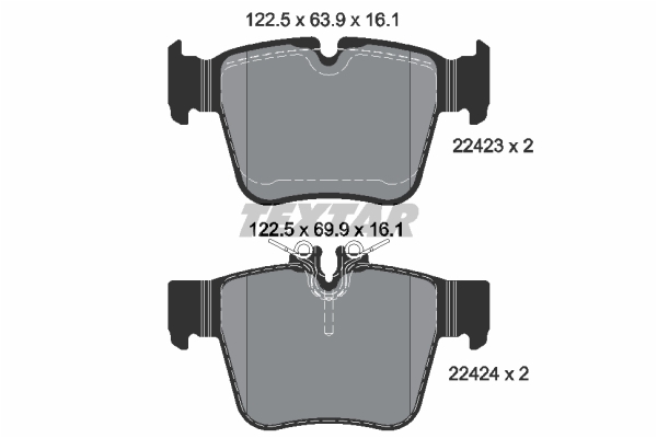 Sada brzdových platničiek kotúčovej brzdy TEXTAR (2242301)