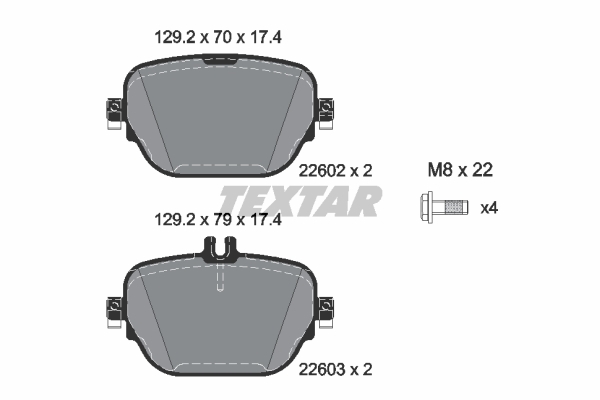 Sada brzdových platničiek kotúčovej brzdy TEXTAR (2260201)