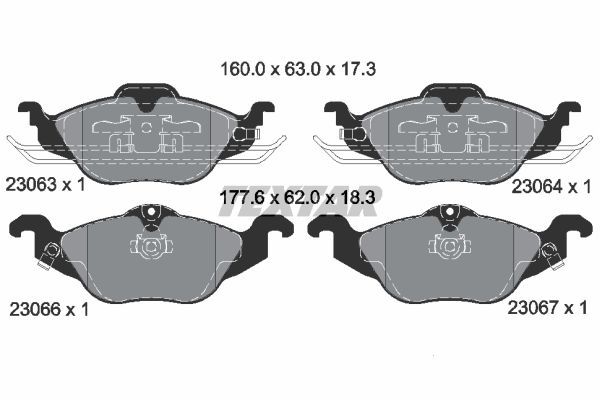 Sada brzdových platničiek kotúčovej brzdy TEXTAR (2306302)