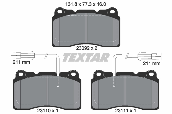 Sada brzdových platničiek kotúčovej brzdy TEXTAR (2309201)