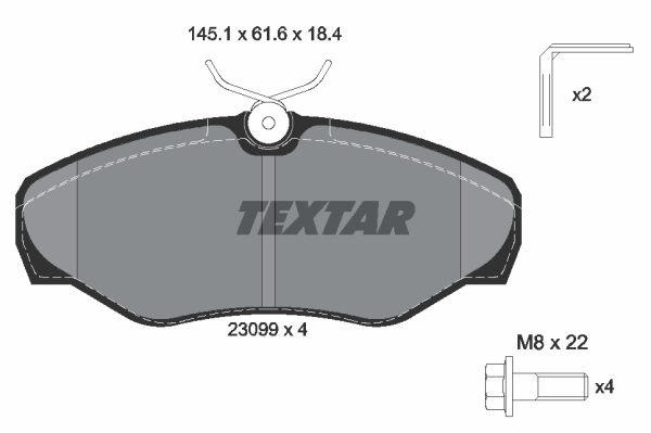 Sada brzdových platničiek kotúčovej brzdy TEXTAR (2309902)