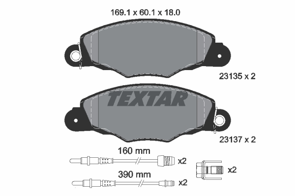 Sada brzdových platničiek kotúčovej brzdy TEXTAR (2313503)