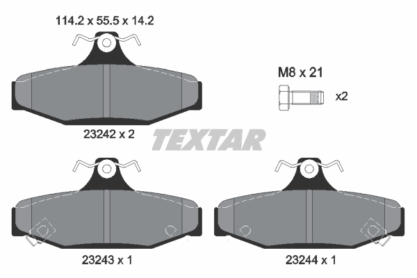 Sada brzdových platničiek kotúčovej brzdy TEXTAR (2324201)