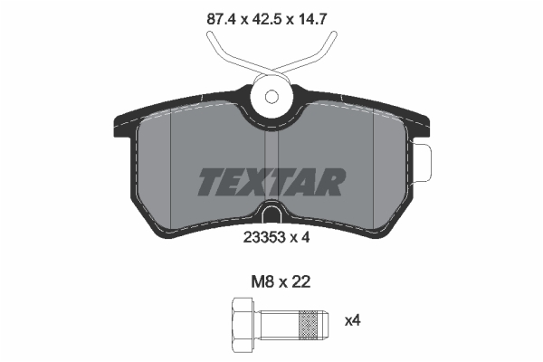 Sada brzdových platničiek kotúčovej brzdy TEXTAR (2335301)
