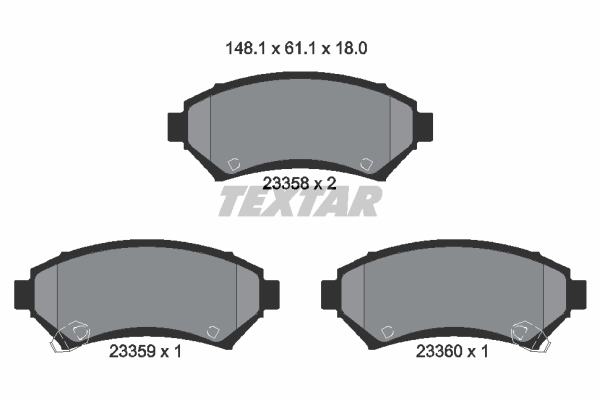 Sada brzdových platničiek kotúčovej brzdy TEXTAR (2335801)