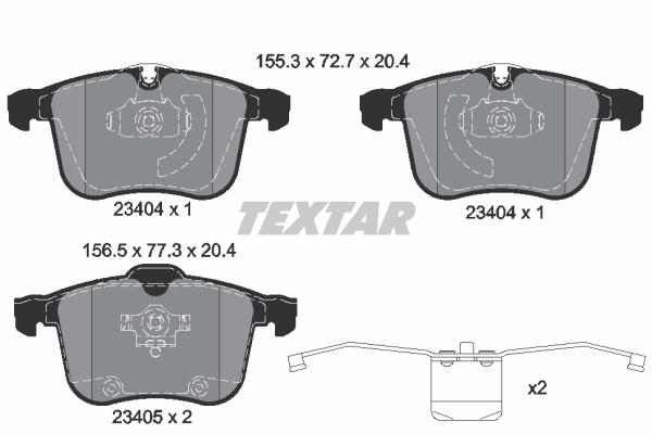 Sada brzdových platničiek kotúčovej brzdy TEXTAR (2340404)
