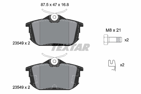 Sada brzdových platničiek kotúčovej brzdy TEXTAR (2354901)