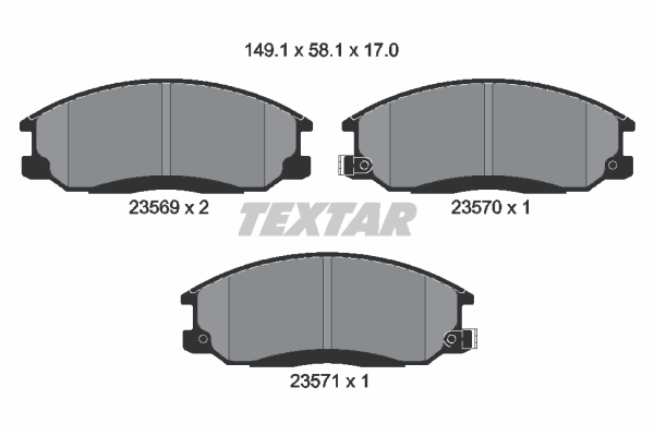 Sada brzdových platničiek kotúčovej brzdy TEXTAR (2356901)