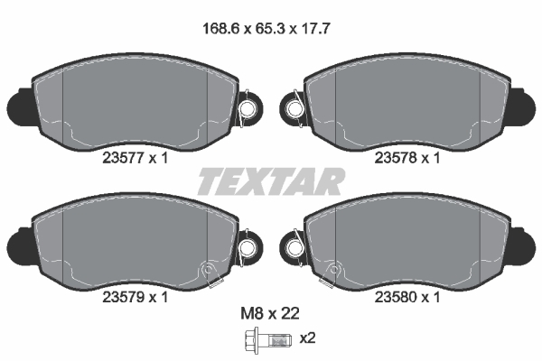 Sada brzdových platničiek kotúčovej brzdy TEXTAR (2357701)