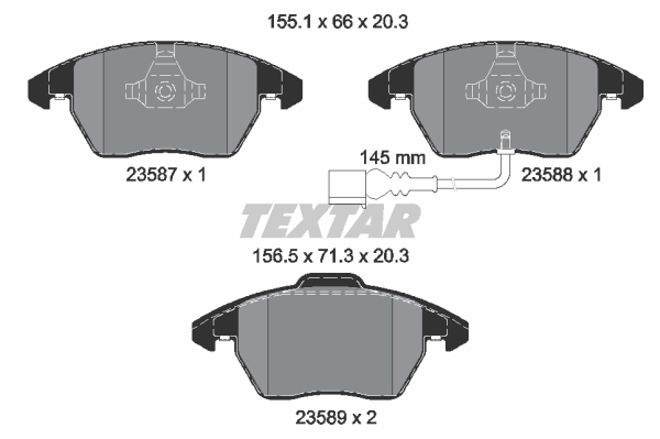 Sada brzdových platničiek kotúčovej brzdy TEXTAR (2358701)