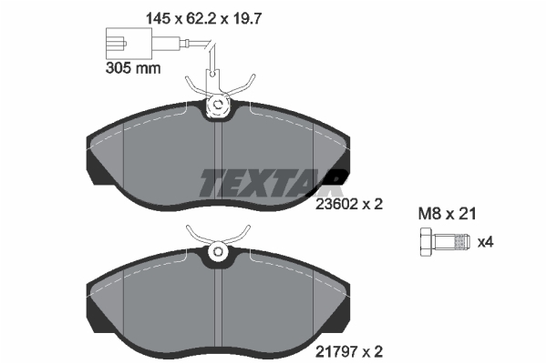 Sada brzdových platničiek kotúčovej brzdy TEXTAR (2360201)