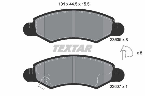 Sada brzdových platničiek kotúčovej brzdy TEXTAR (2360501)