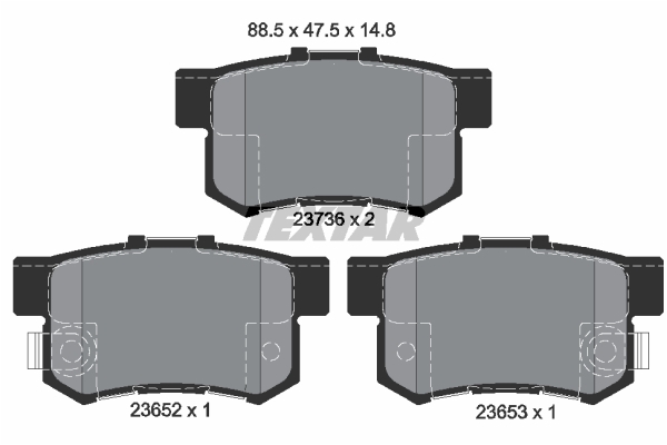 Sada brzdových platničiek kotúčovej brzdy TEXTAR (2365201)