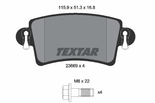 Sada brzdových platničiek kotúčovej brzdy TEXTAR (2366901)