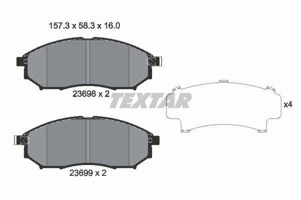 Sada brzdových platničiek kotúčovej brzdy TEXTAR (2369801)