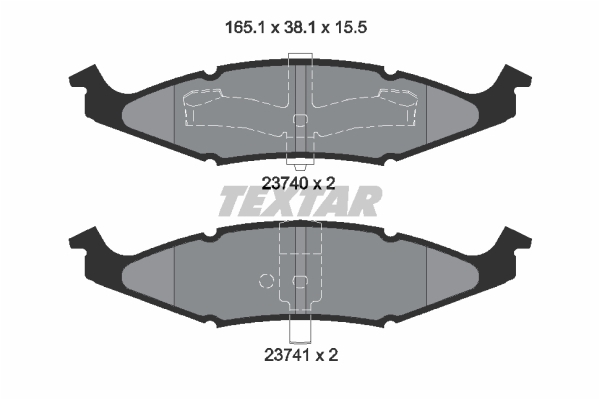 Sada brzdových platničiek kotúčovej brzdy TEXTAR (2374001)