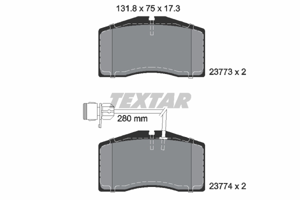Sada brzdových platničiek kotúčovej brzdy TEXTAR (2377301)