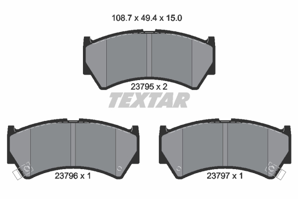 Sada brzdových platničiek kotúčovej brzdy TEXTAR (2379501)
