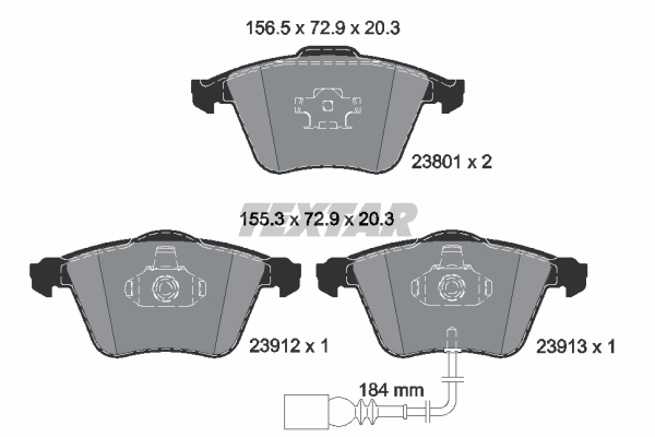 Sada brzdových platničiek kotúčovej brzdy TEXTAR (2380101)