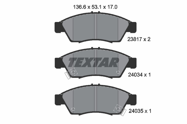 Sada brzdových platničiek kotúčovej brzdy TEXTAR (2381701)