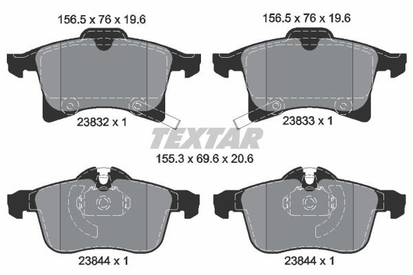 Sada brzdových platničiek kotúčovej brzdy TEXTAR (2383201)