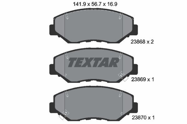 Sada brzdových platničiek kotúčovej brzdy TEXTAR (2386801)