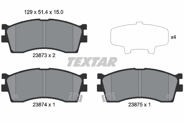 Sada brzdových platničiek kotúčovej brzdy TEXTAR (2387301)