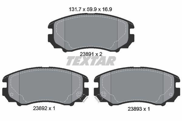 Sada brzdových platničiek kotúčovej brzdy TEXTAR (2389101)