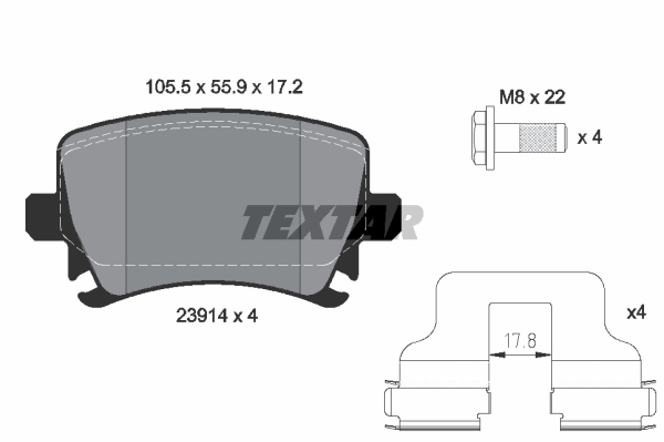 Sada brzdových platničiek kotúčovej brzdy TEXTAR (2391401)