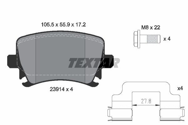 Sada brzdových platničiek kotúčovej brzdy TEXTAR (2391402)