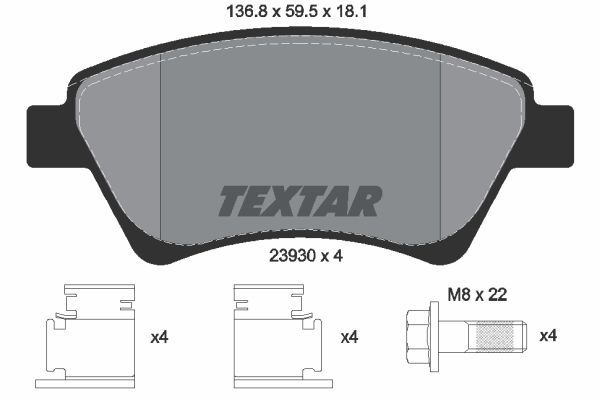 Sada brzdových platničiek kotúčovej brzdy TEXTAR (2393001)