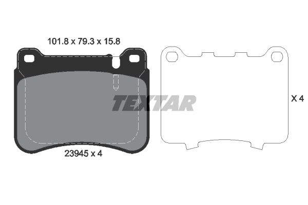 Sada brzdových platničiek kotúčovej brzdy TEXTAR (2394501)