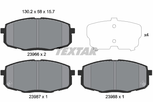Sada brzdových platničiek kotúčovej brzdy TEXTAR (2396601)
