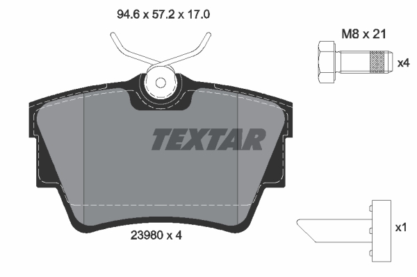 Sada brzdových platničiek kotúčovej brzdy TEXTAR (2398001)