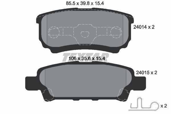 Sada brzdových platničiek kotúčovej brzdy TEXTAR (2401401)