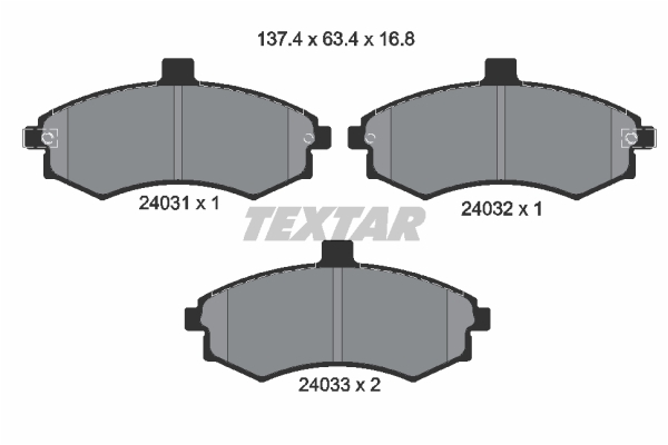 Sada brzdových platničiek kotúčovej brzdy TEXTAR (2403101)