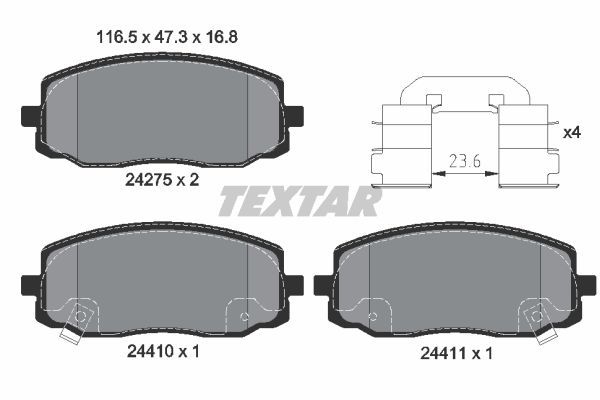 Sada brzdových platničiek kotúčovej brzdy TEXTAR (2427501)