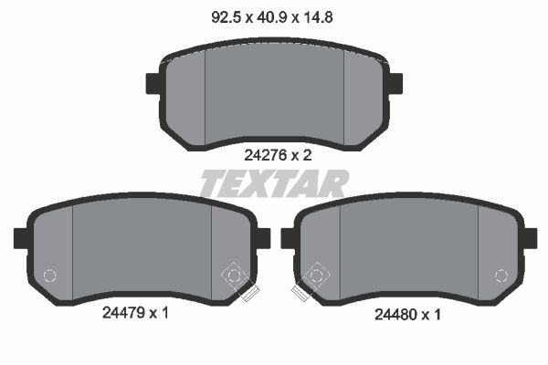Sada brzdových platničiek kotúčovej brzdy TEXTAR (2427601)
