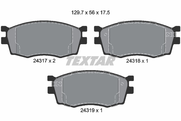 Sada brzdových platničiek kotúčovej brzdy TEXTAR (2431701)