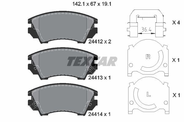Sada brzdových platničiek kotúčovej brzdy TEXTAR (2441201)
