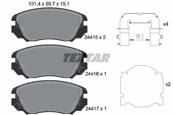 Sada brzdových platničiek kotúčovej brzdy TEXTAR (2441501)